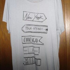 Arizona Gray Tunic Shirt 3X NEW Junior Plus New York Palm Springs LA Miami Chica